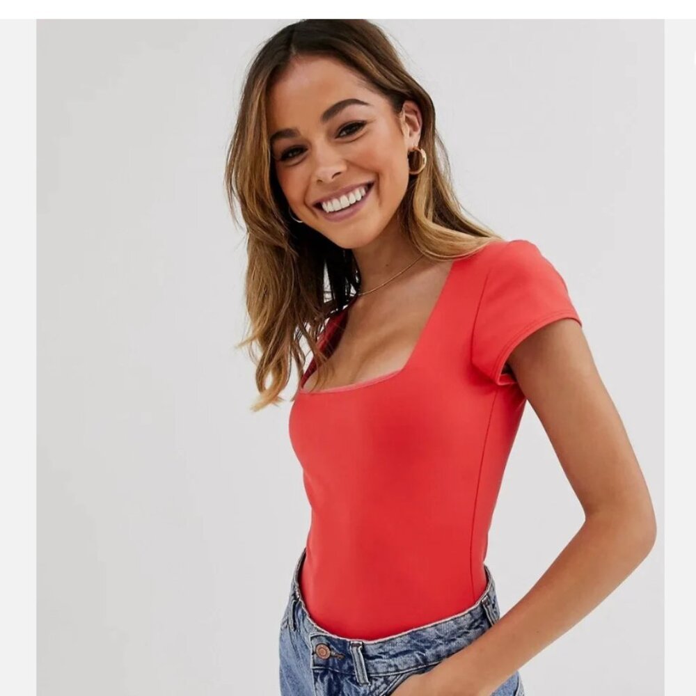 Free People Red Bodysuit